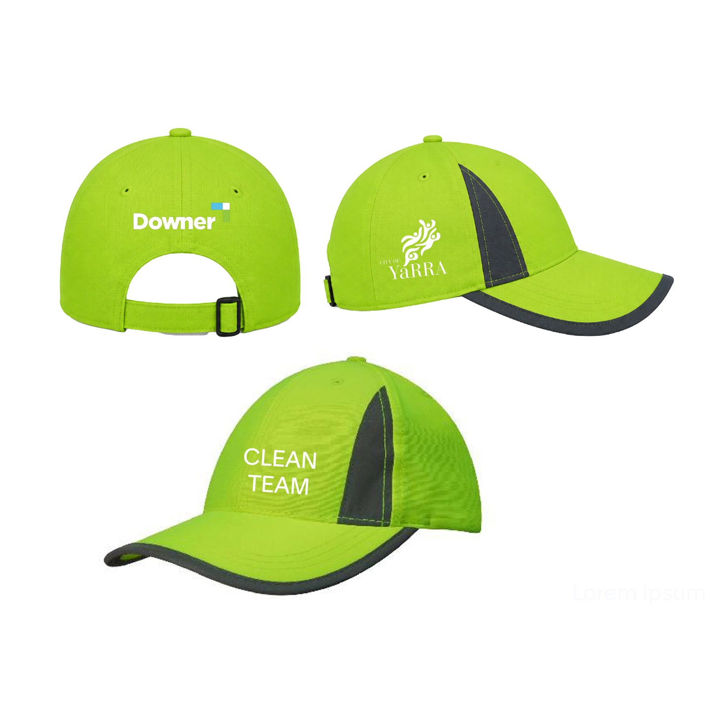 6 PANEL LUMINESCENT SAFETY CAP - GREEN/SILVER