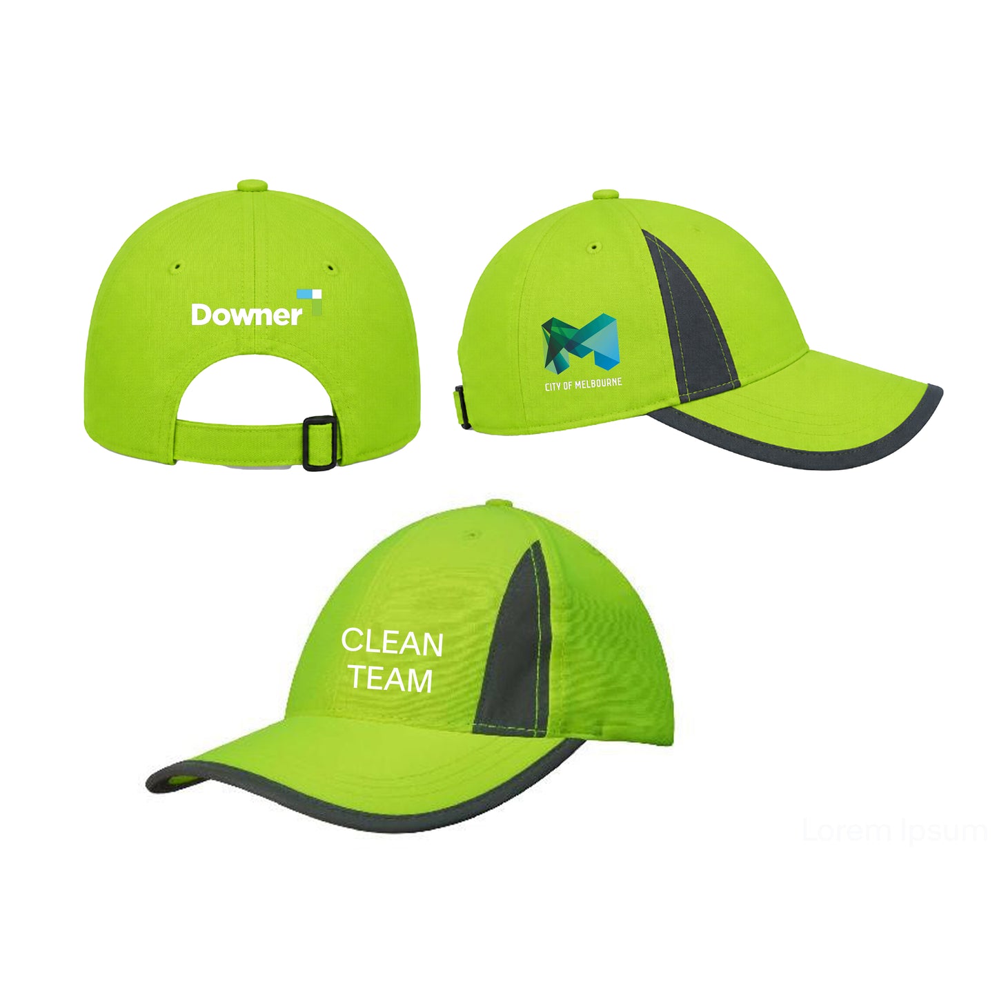 6 PANEL LUMINESCENT SAFETY CAP - GREEN/SILVER