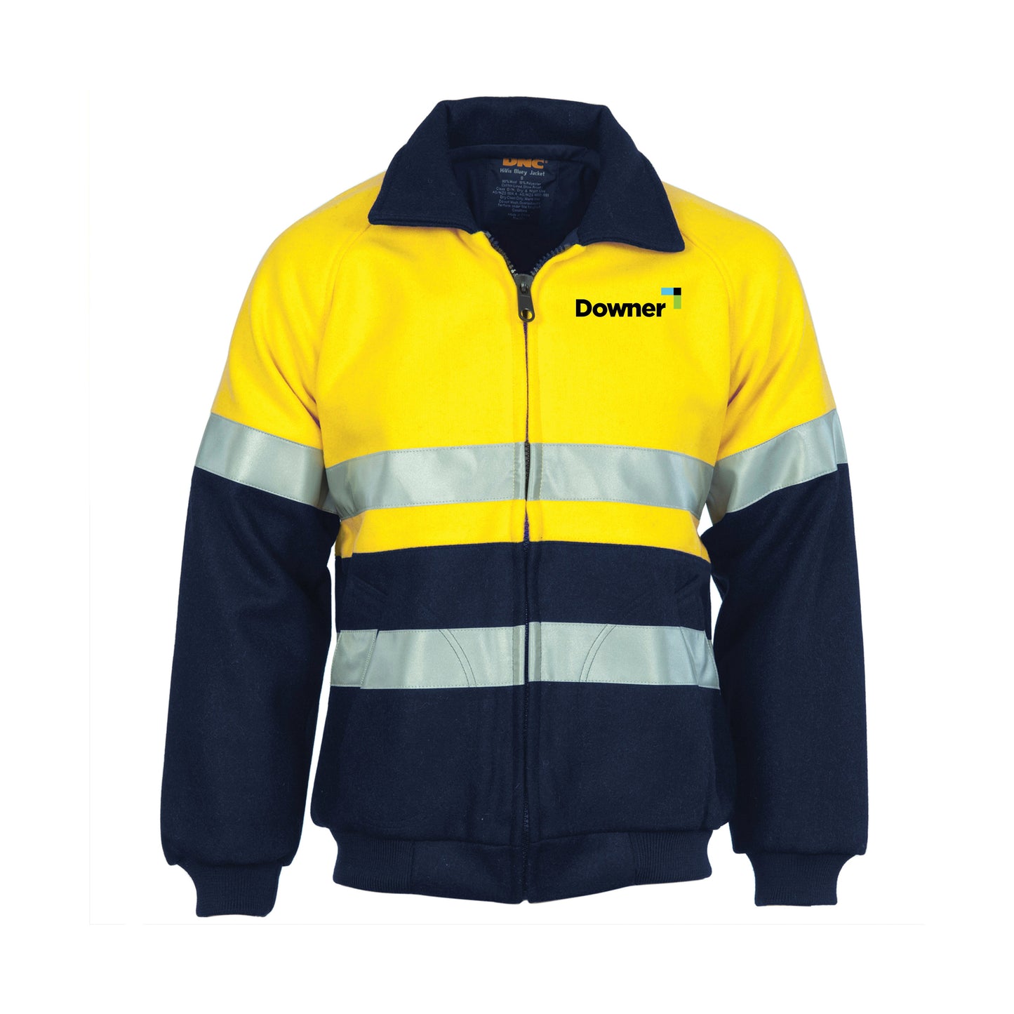 HiVis Two Tone Bluey Bomb er Jacket with CSR R/Tape - YELLOW/NAVY