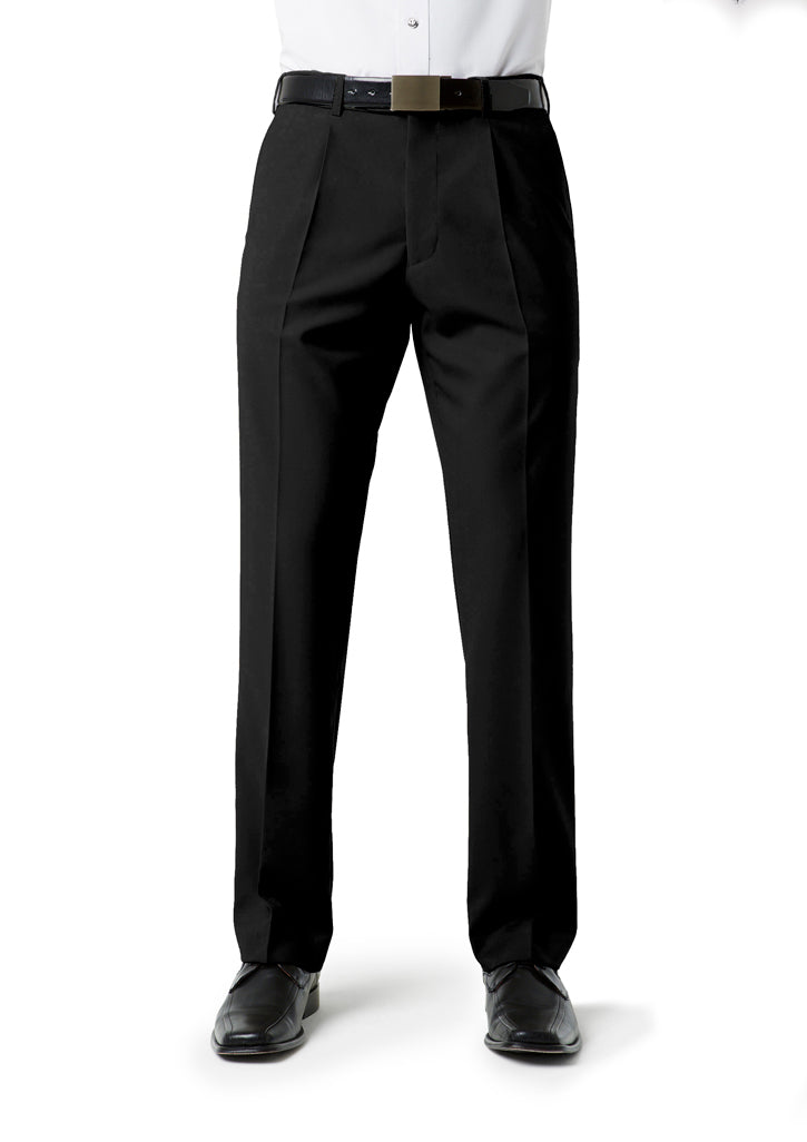Mens Classic Pleat Pant - BLACK