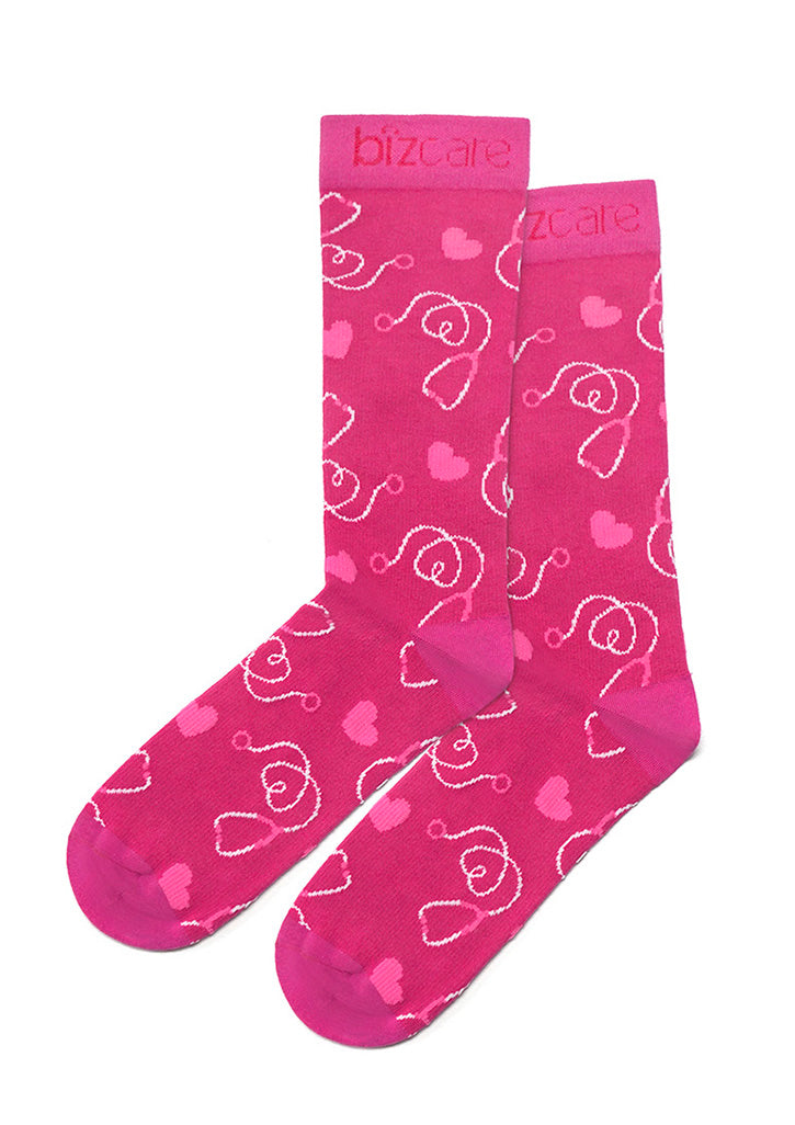 Unisex Pink Happy Feet Comfort Socks - PINK