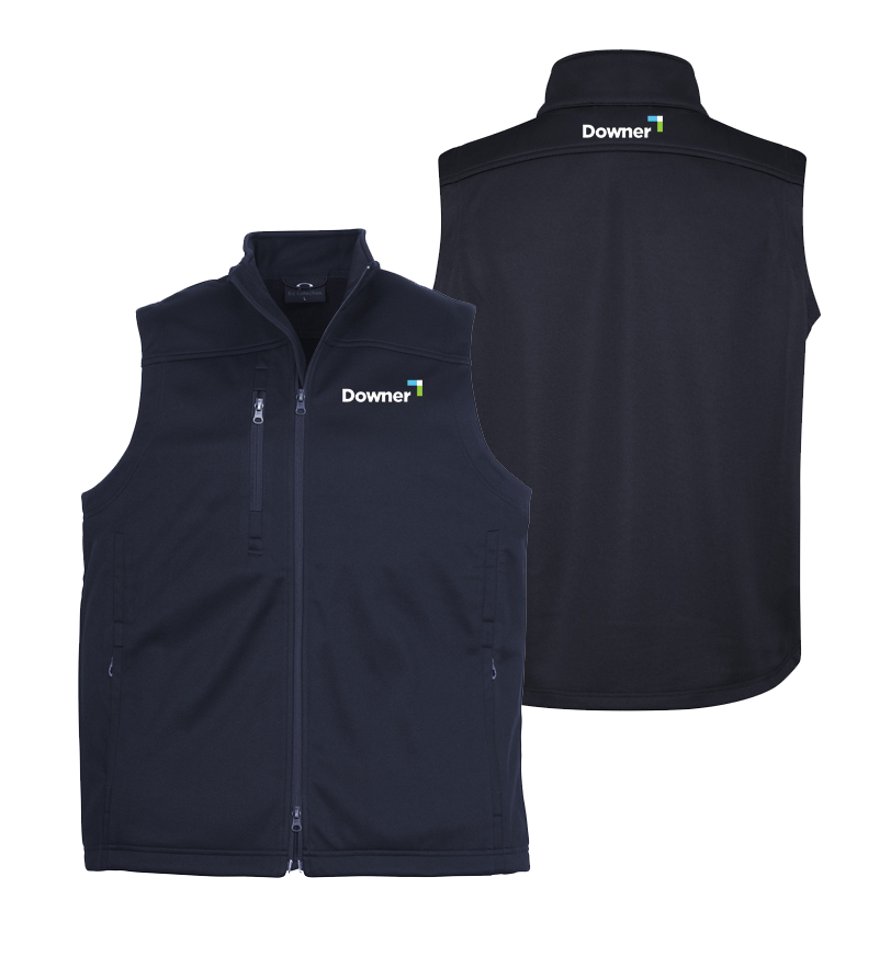 MENS BIZ TECH SOFT SHELL VEST - NAVY