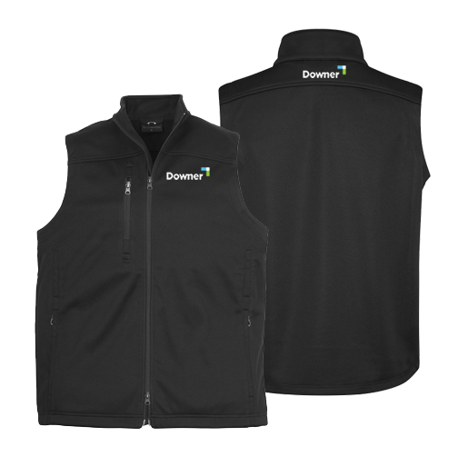 MENS BIZ TECH SOFT SHELL VEST - BLACK