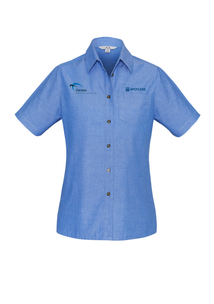Ladies S-S Chambray Shirt - CHAMBRAY