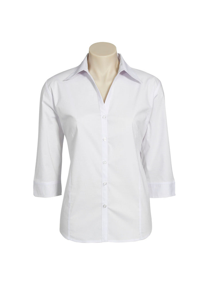 LADIES 3-4 METRO SHIRT - WHITE