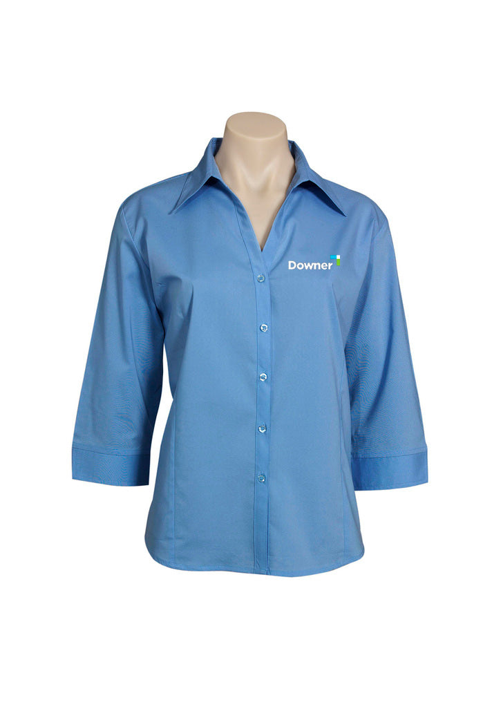 LADIES 3-4 METRO SHIRT - MID BLUE