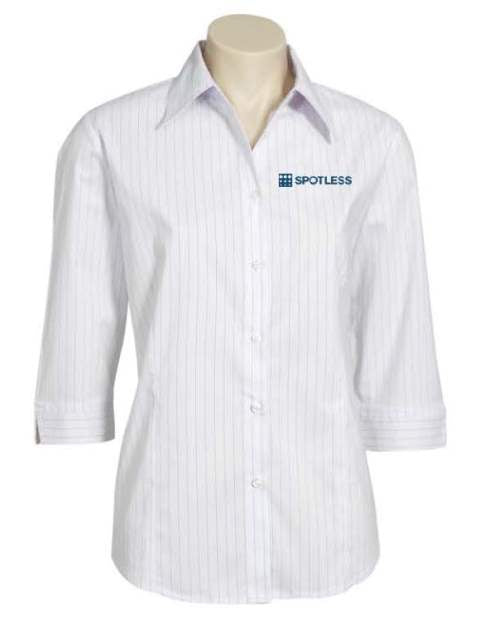 Manhattan Ladies 3-4 Shirt - White-Blk