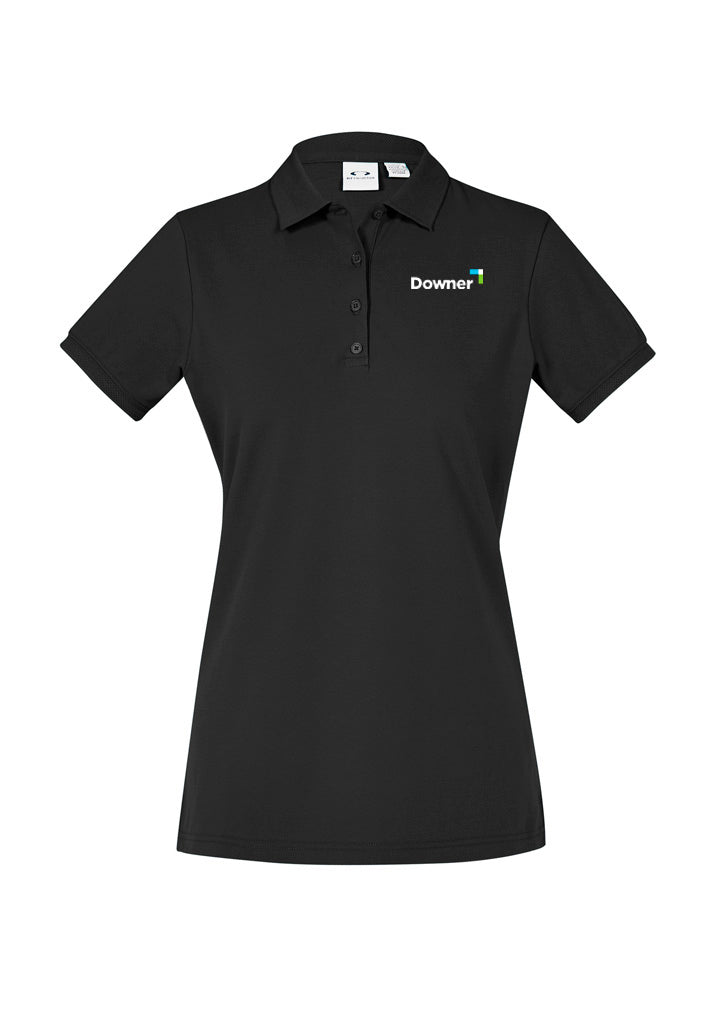 CITY L Cotton Pique S-S Polo - BLACK