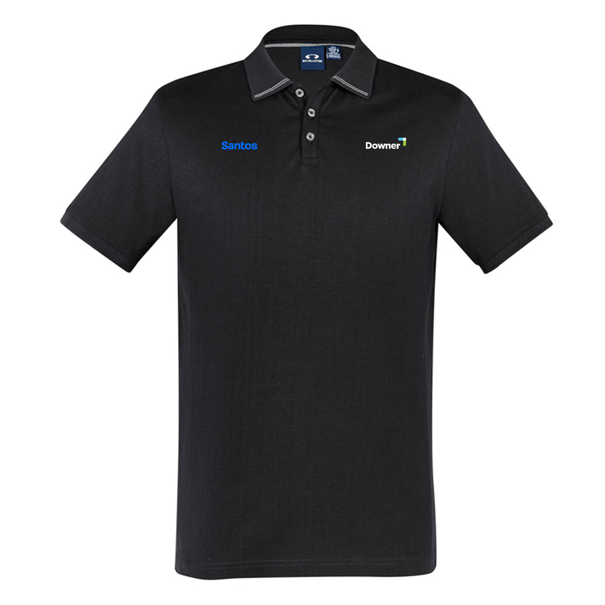 Aston Mens Short Sleeve Polo - BLACK/SILVER GREY