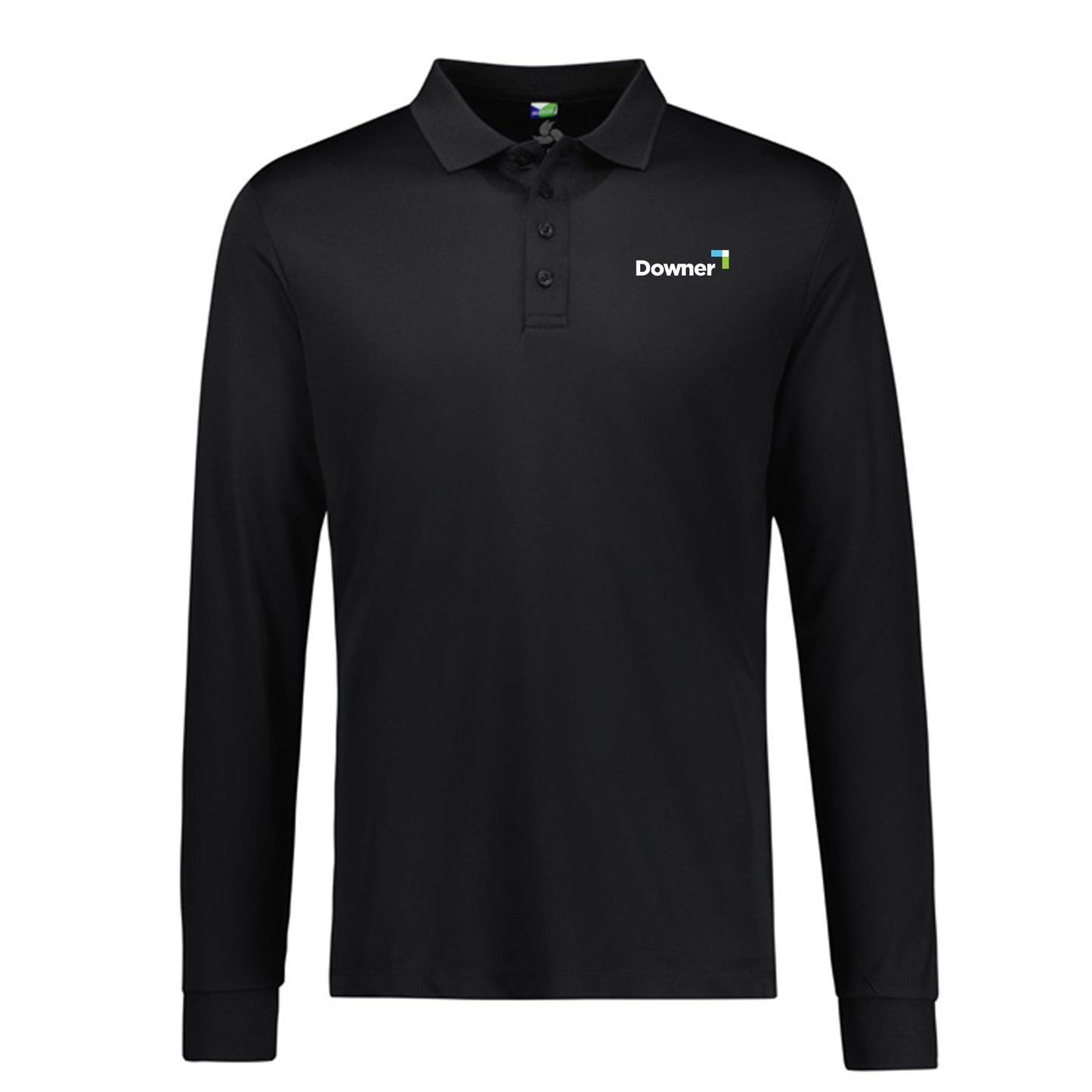 Mens Action Long Sleeve Polo - BLACK