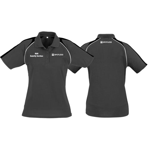 TRITON LADIES POLO - ASH-BLACK-WHITE