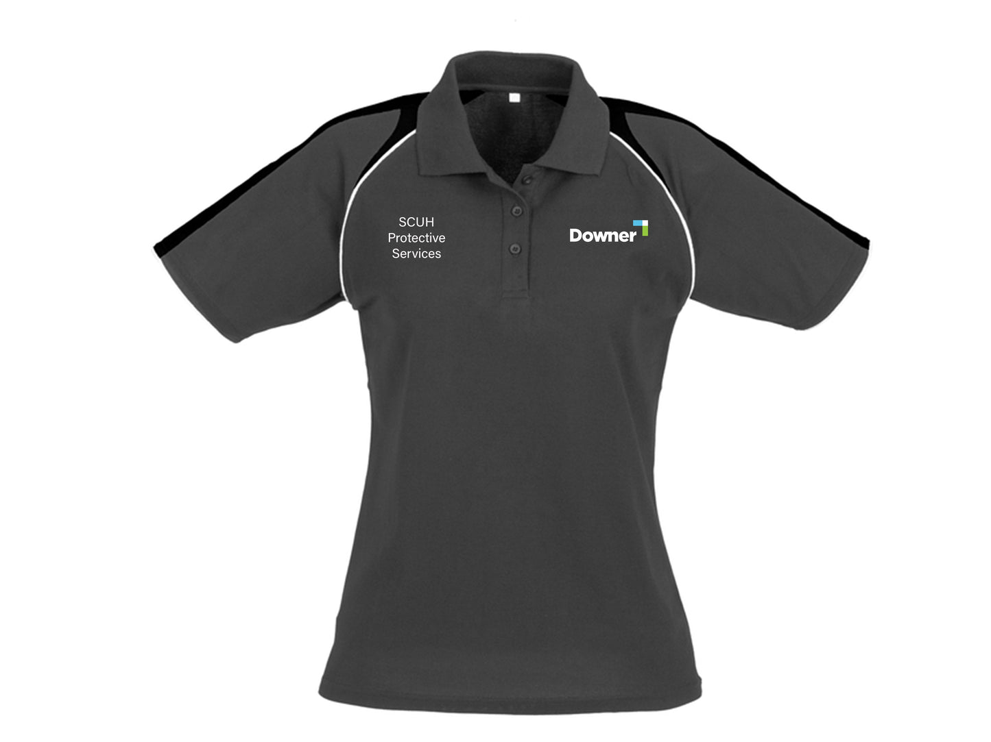 TRITON LADIES POLO - ASH-BLACK-WHITE
