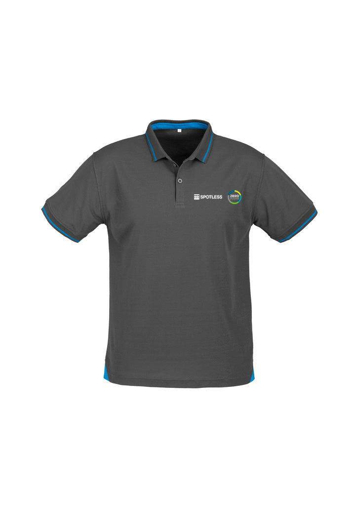 JET MENS POLO - STEEL GREY-CYAN
