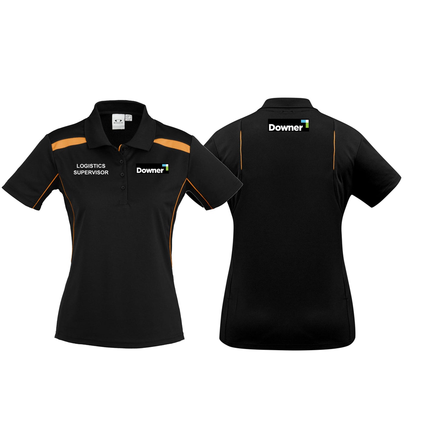 UNITED POLO LADIES - BLACK/ORANGE