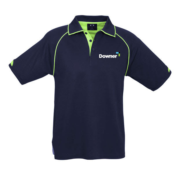 Men's Fusion Polo - Navy/ Fluro Yellow Lime