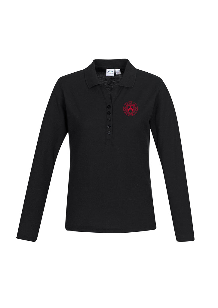 CREW L L-S Polo - BLACK