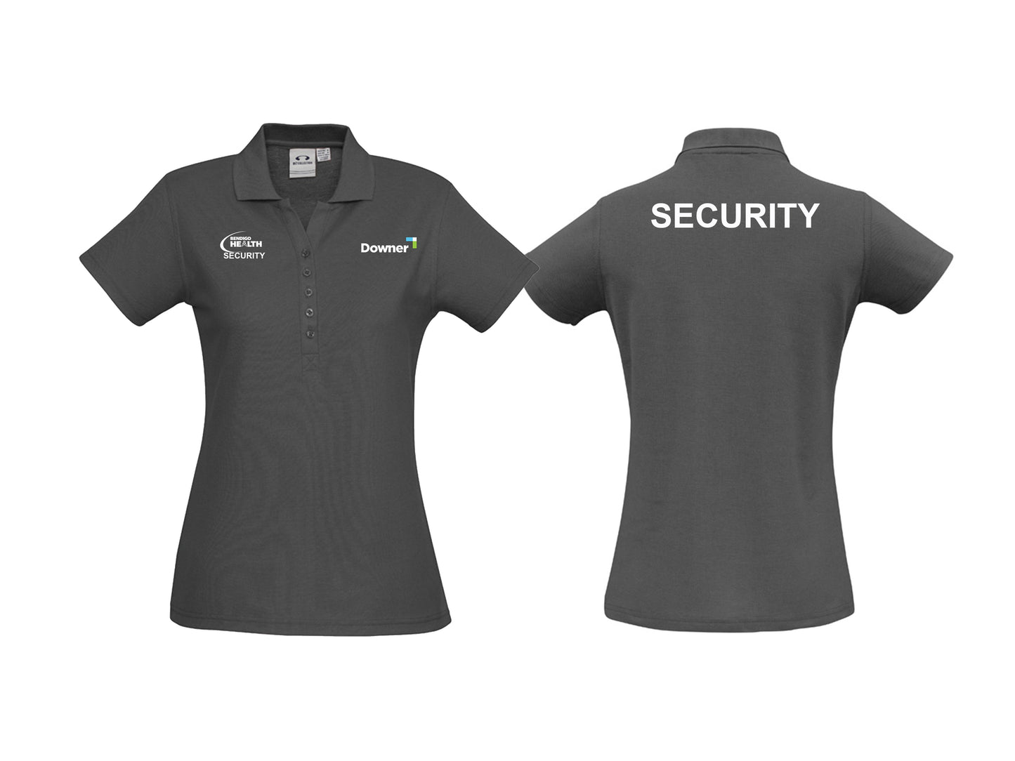 Womens Crew Short Sleeve Polo - CHARCOAL