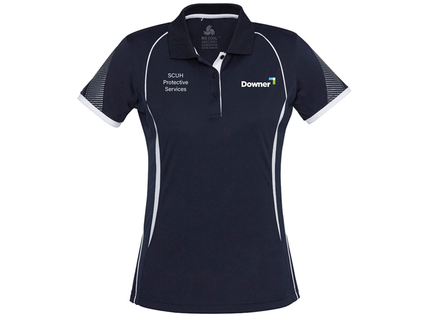 RAZOR LADIES POLO - NAVY/WHITE