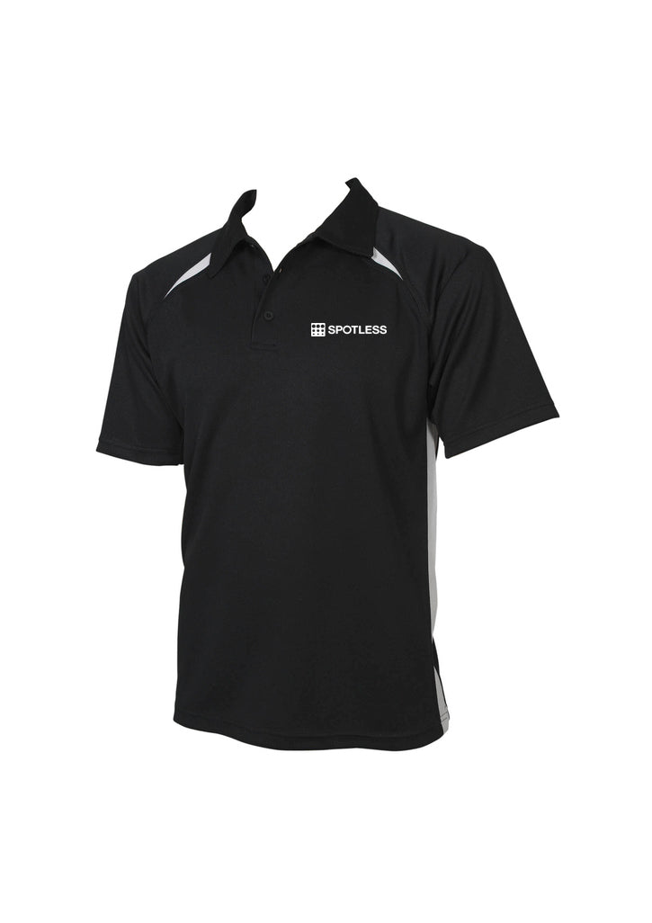 MENS SPLICE POLO - BLACK-WHITE