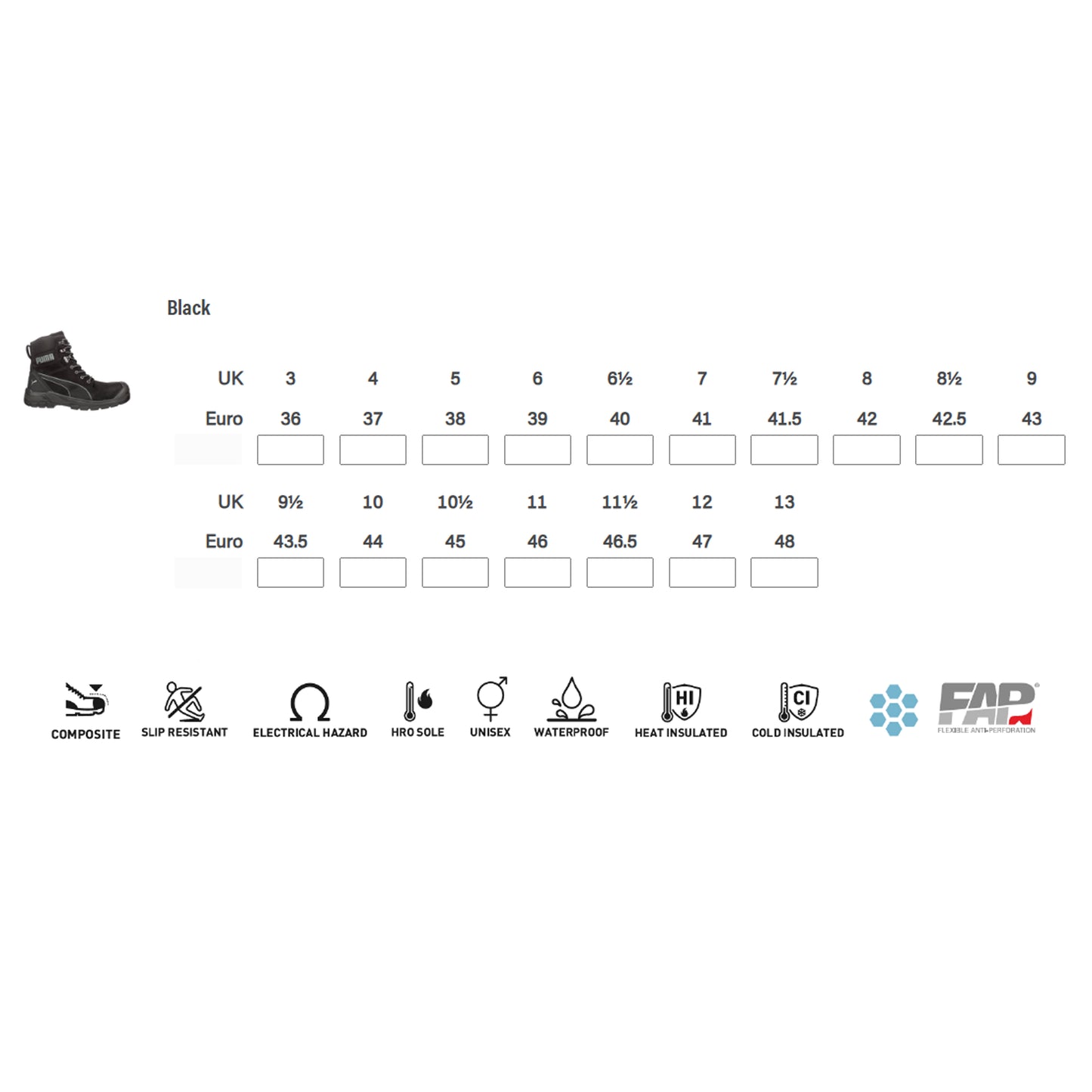 Puma Conquest Boot - BLACK