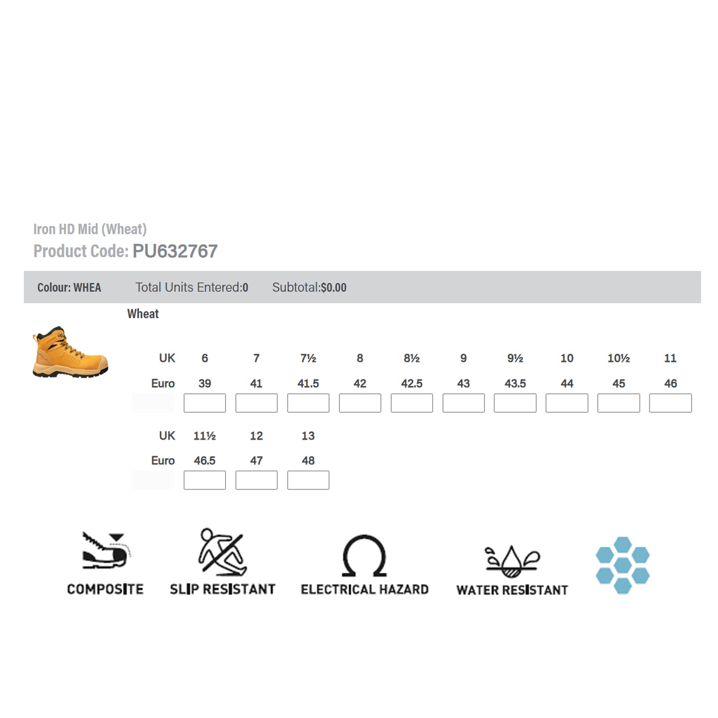 Puma Iron HD Mid Boot - WHEAT