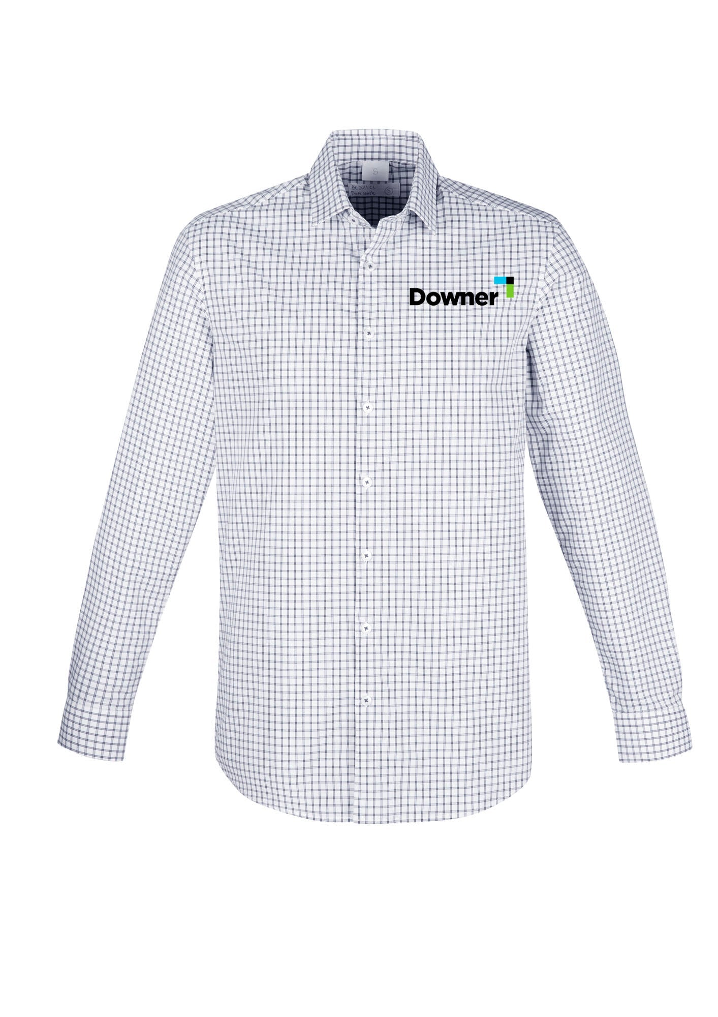NOAH M L-S Classic Fit Shirt - White-Storm Blue