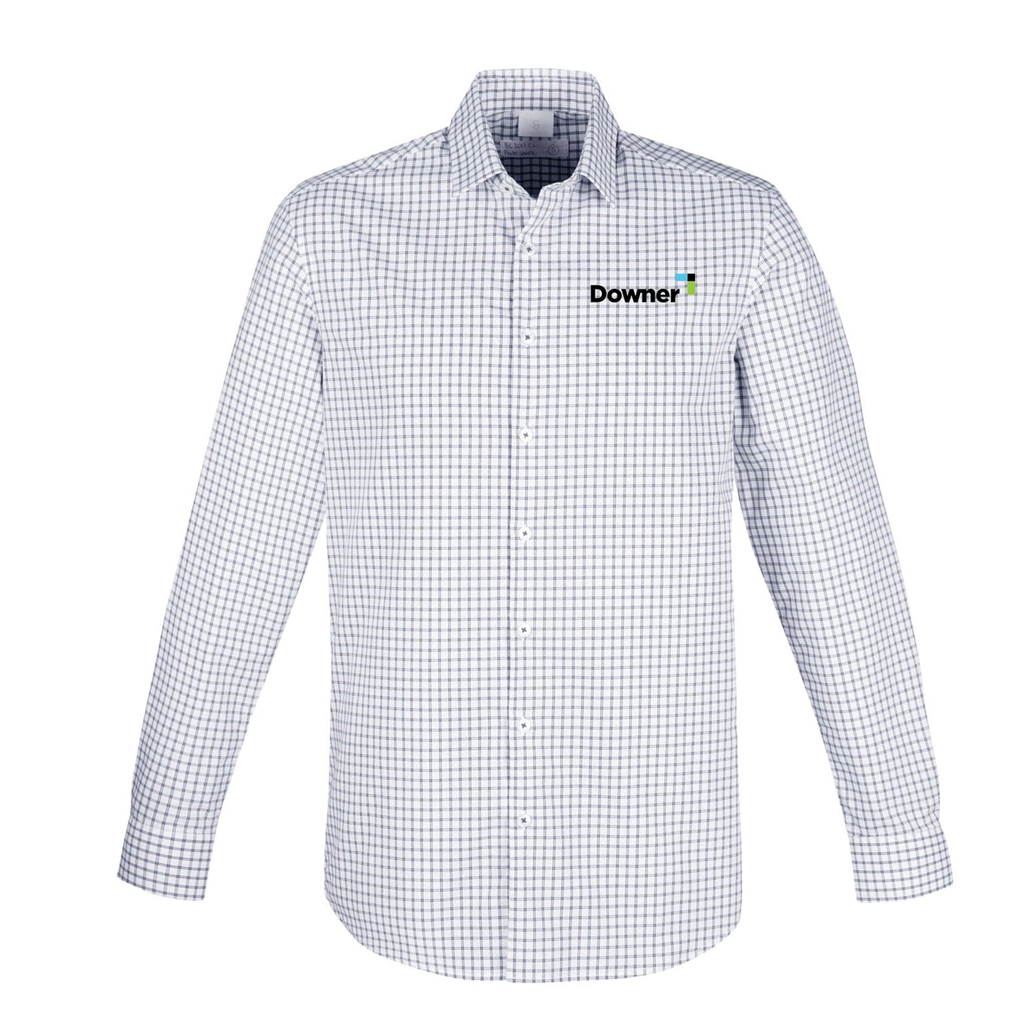 NOAH M L-S Classic Fit Shirt - White-Storm Blue