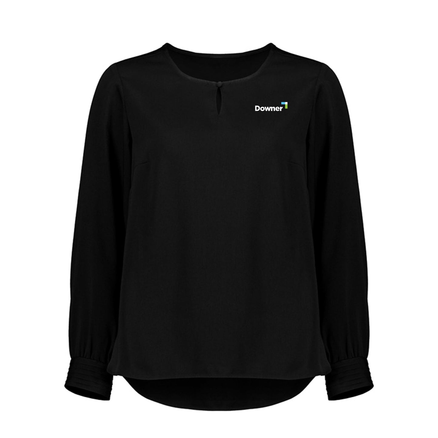 Womens Evelyn Long Sleeve Blouse - BLACK