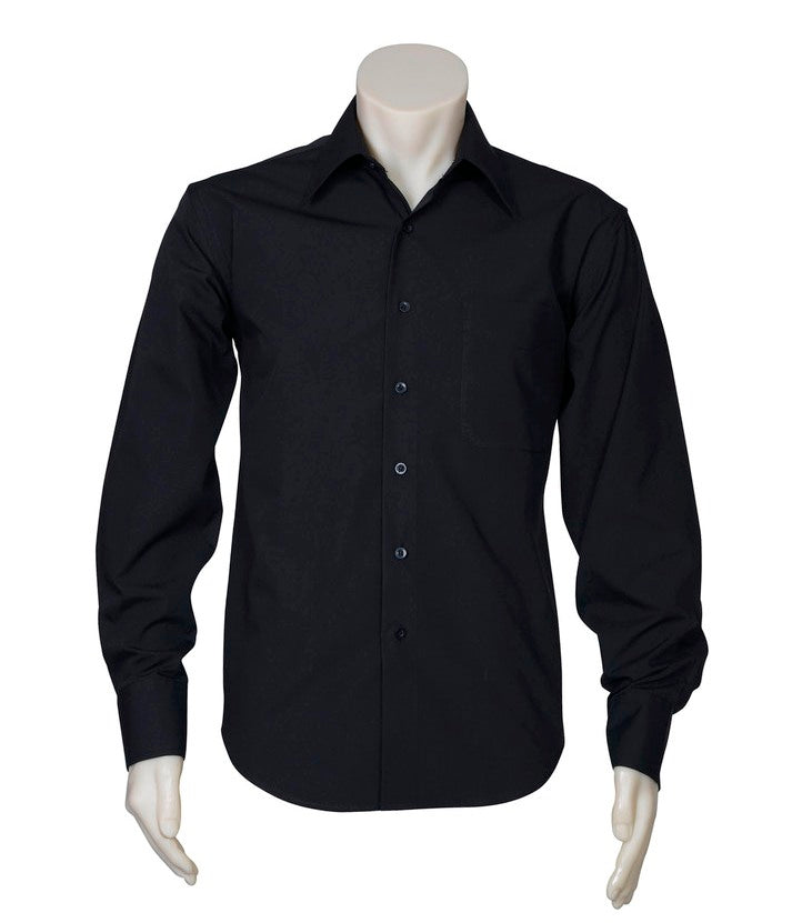 MENS L-S METRO SHIRT - BLACK