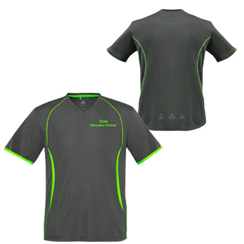 Razor Mens Tee - Grey-Fluoro Lime - Personalised