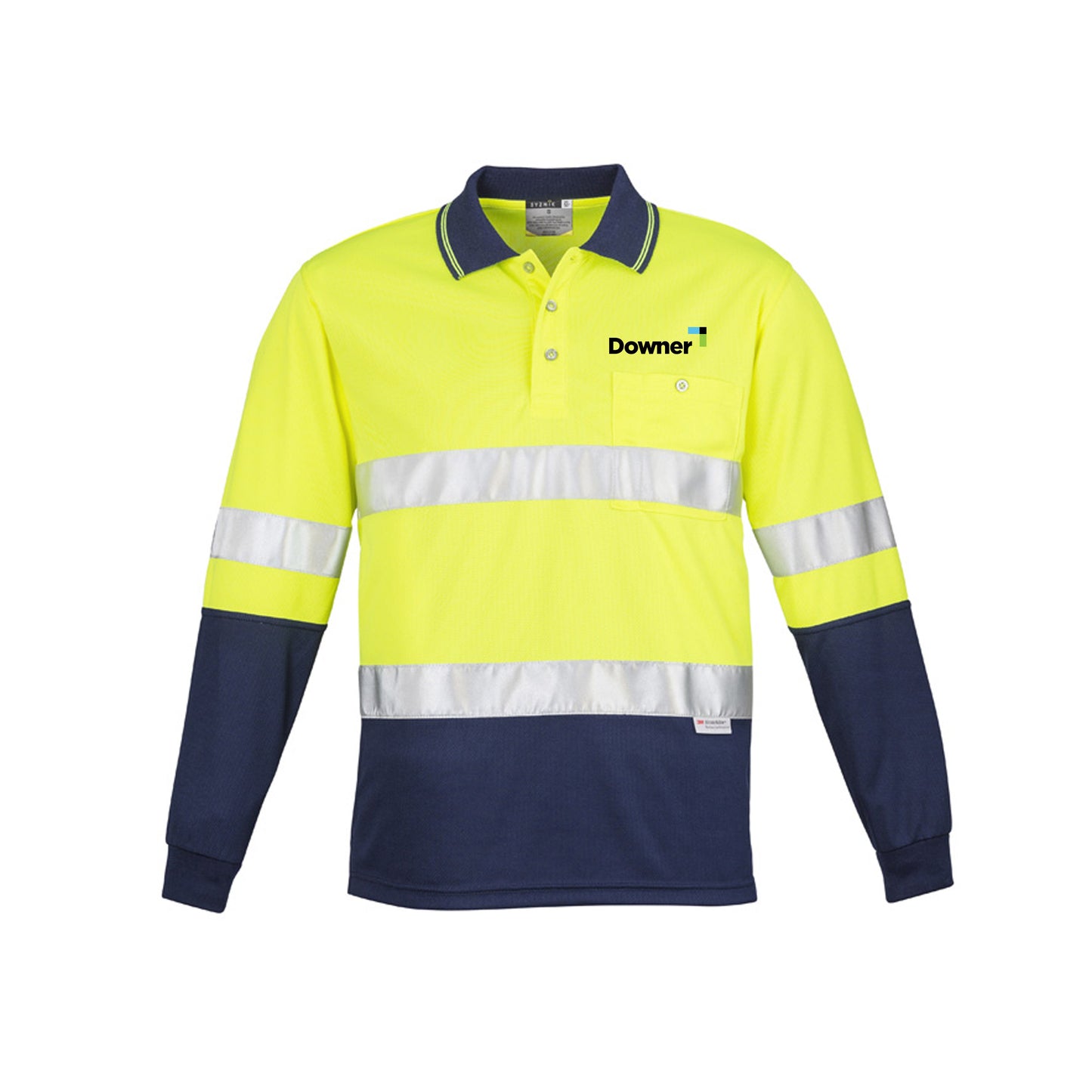 Day-Ngt Hooped L-S Polo - Yellow/Navy