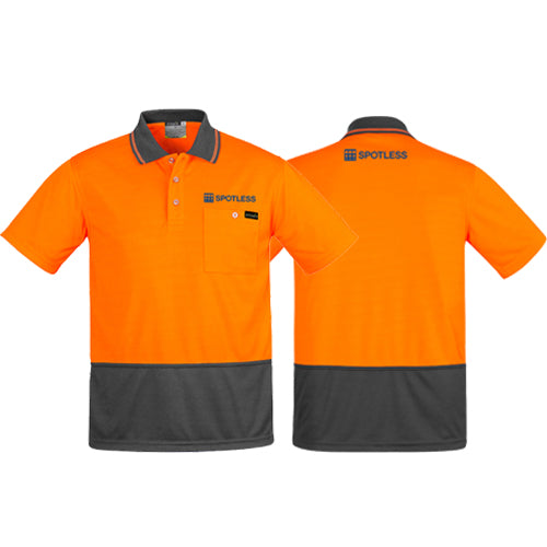 Cotton Back Polo - Orange-Charcoal