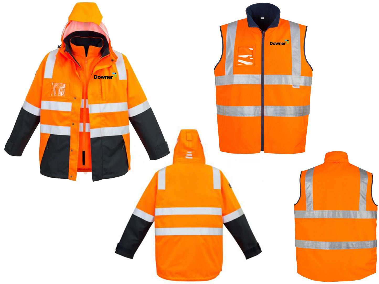 4 in 1 Jacket - Orange/Navy