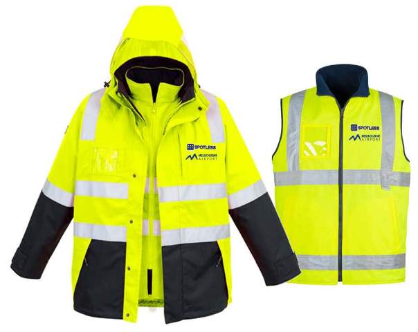 HiViz Taped 4in1 Jacket - Yellow-Navy