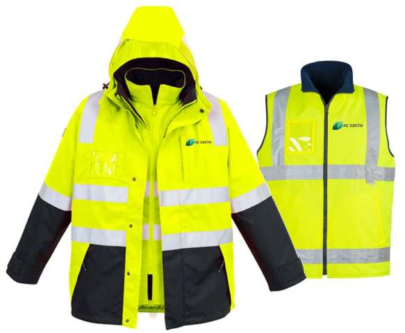 HiViz Taped 4in1 Jacket - Yellow-Navy