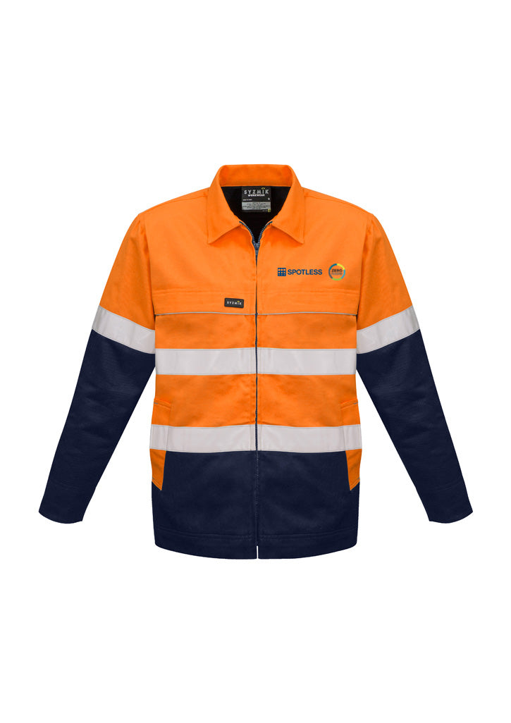 Cotton Drill Jacket Tap - Orange-Navy