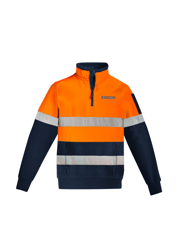 Unisex Hi Vis Taped 1-2 Zip - Orange-Navy