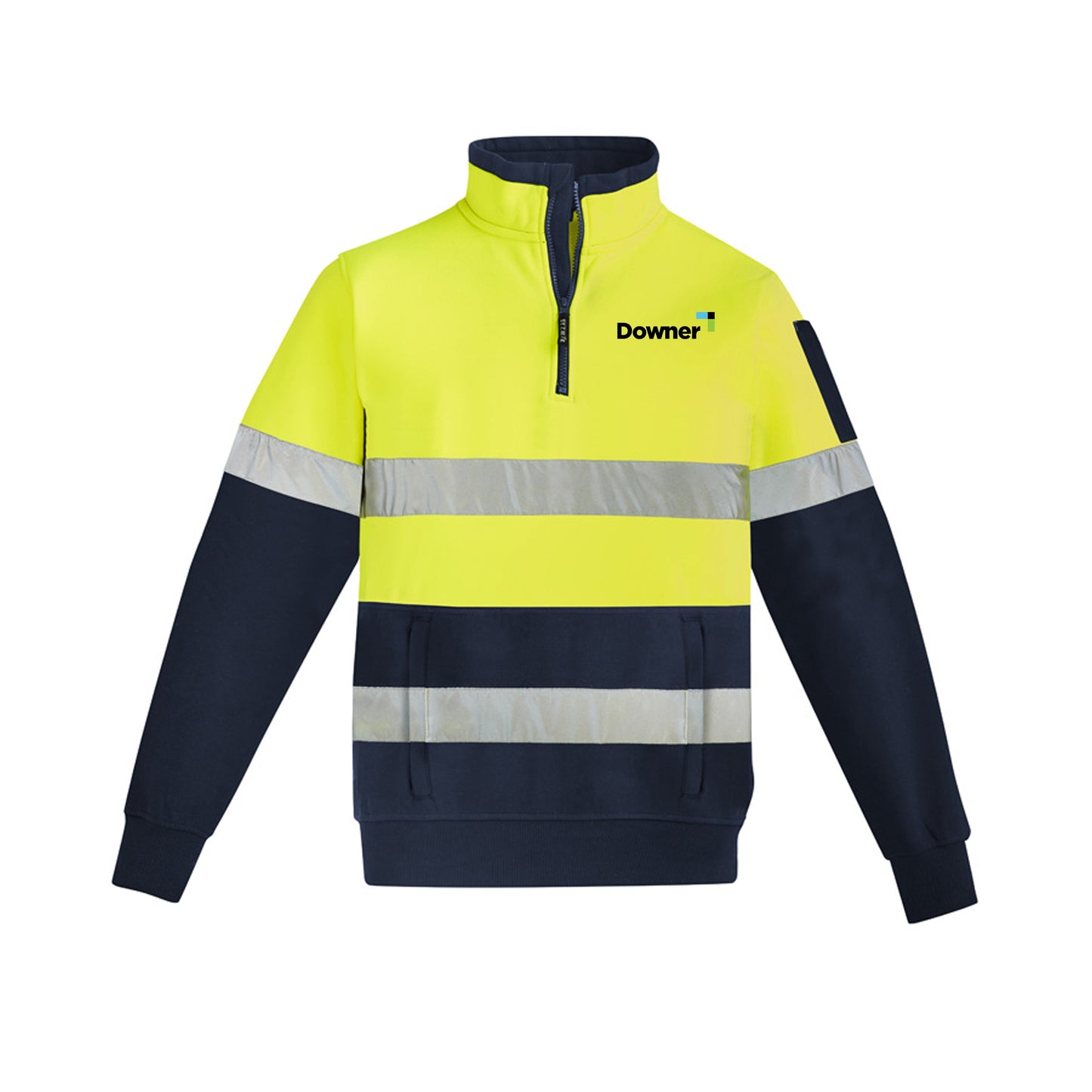 Unisex Hi Vis Taped 1-2 Zip - Yellow/Navy