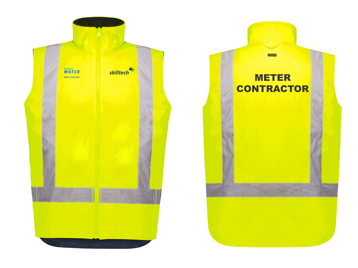 Unisex Hi Vis Waterproof Reversible Vest - YELLOW