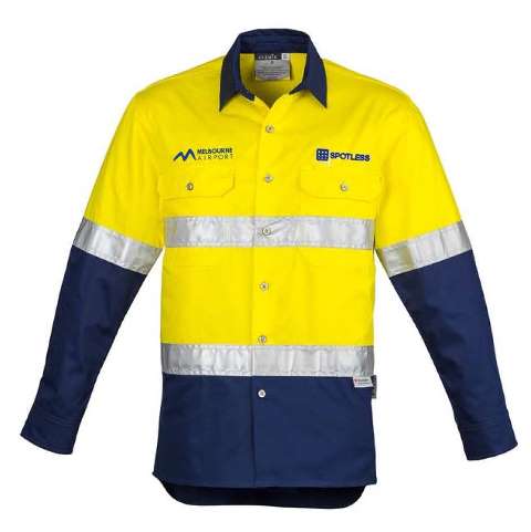 D-N Hooped Mens Shirt - Yellow-Navy