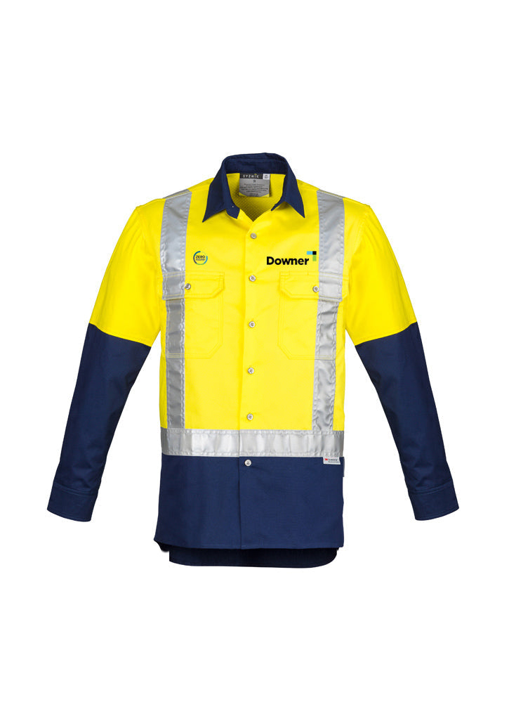 D-N Mens Shlder Shirt - Yellow-Navy