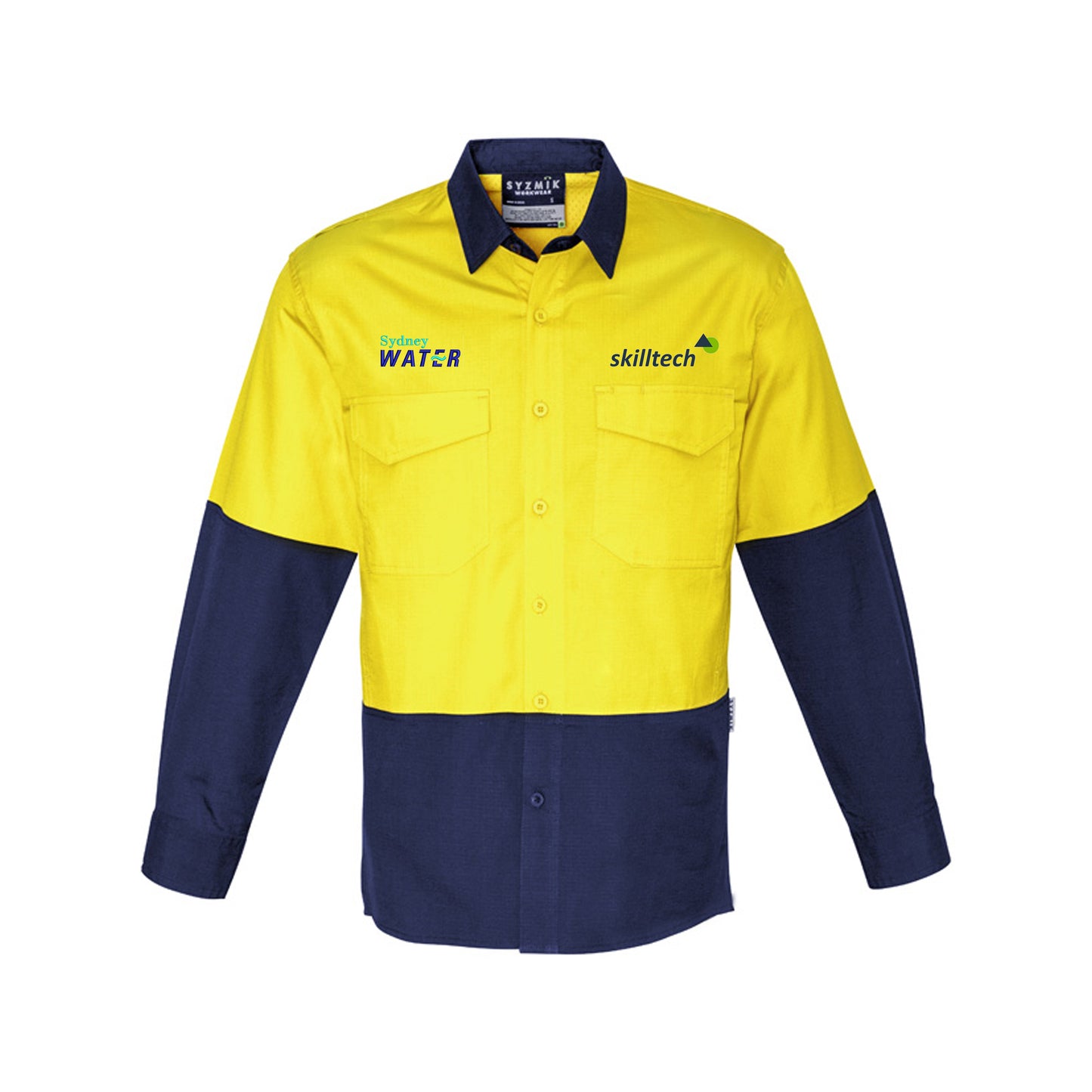 Mens Rugged Cooling Shirt - Yellow-Navy