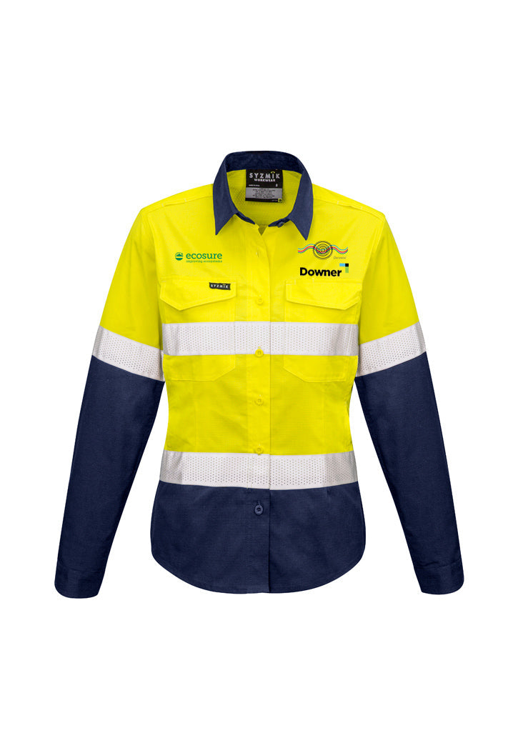 Womens L/S Taped Shirt - YELLOW/NAVY