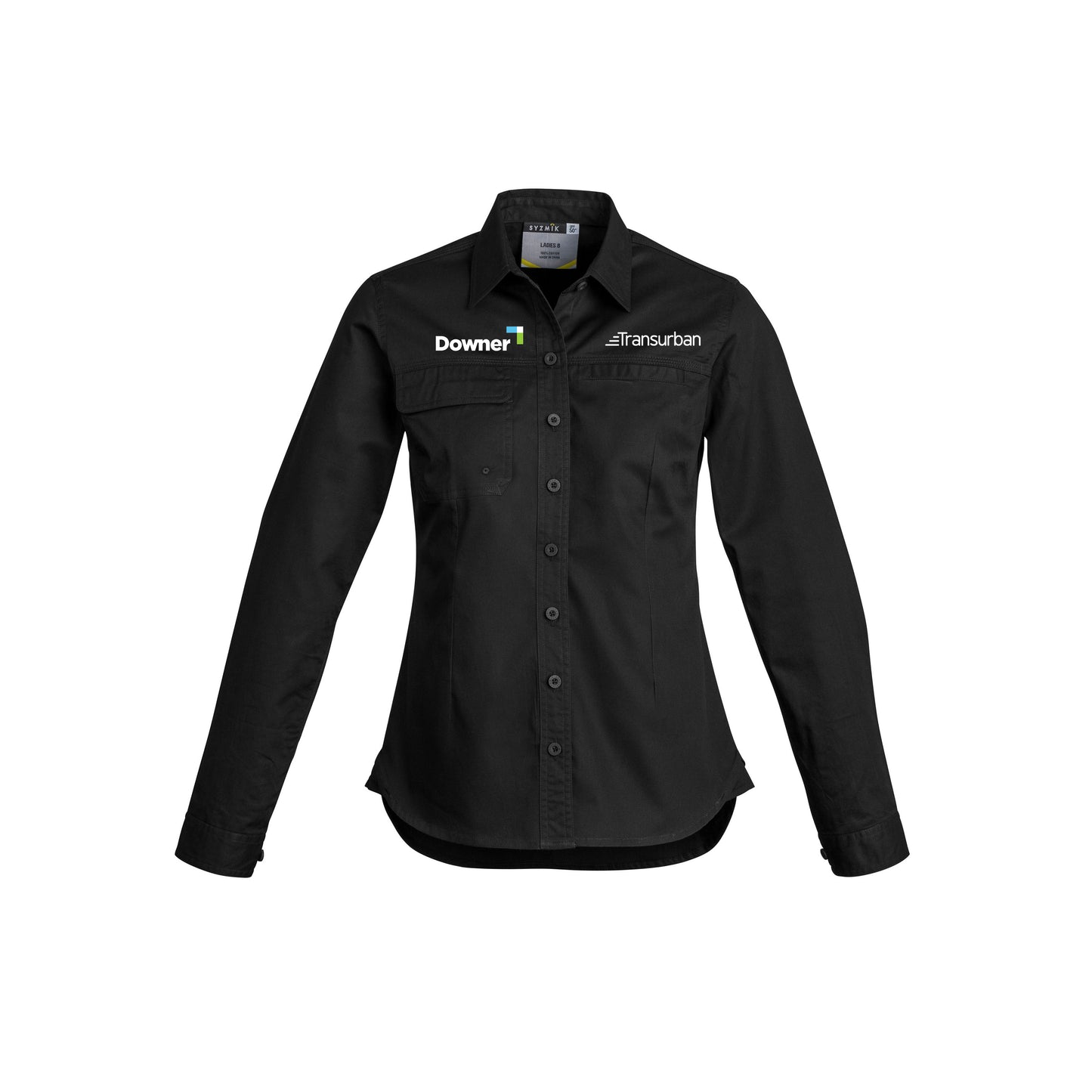 Womens Lightweight Tradie Long Sleeve Shirt - BLACK