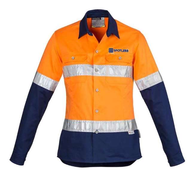 D-N Womens Hooped Shirt - Orange-Navy