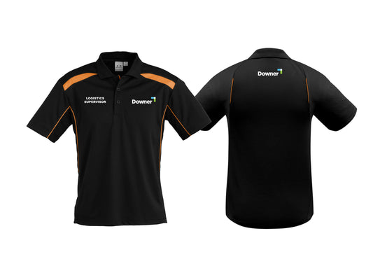MENS UNITED POLO - Black/Orange