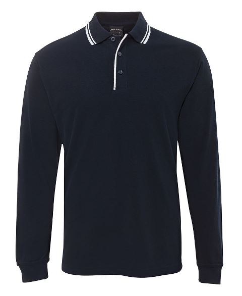 L-S Contrast Polo       - NAVY-WHITE
