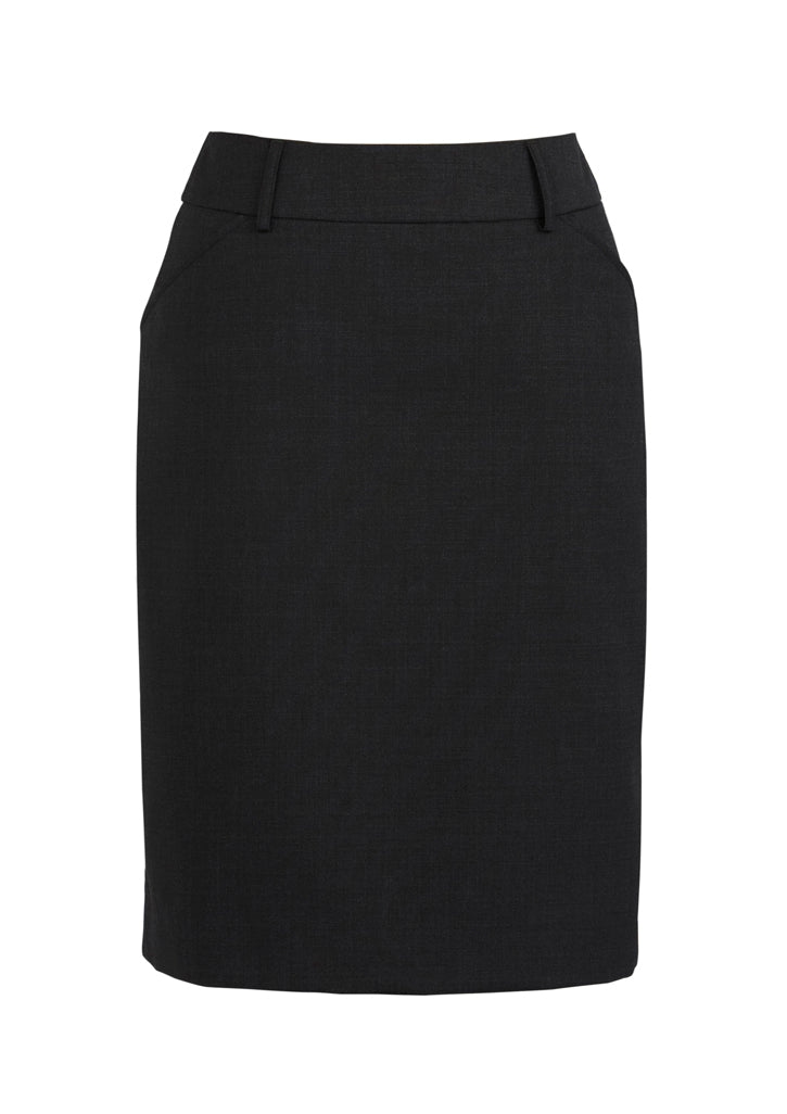 Womens Comfort Wool Stretch Multi-Pleat Skirt - BLACK