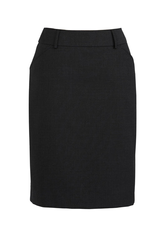 Womens Comfort Wool Stretch Multi-Pleat Skirt - BLACK