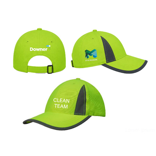 6 PANEL LUMINESCENT SAFETY CAP - GREEN/SILVER